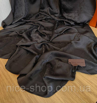 Хустка Louis Vuitton шовкова, шоколадного кольору, фото 4