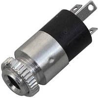 Гніздо 3.5 стерео, монтажний, корпус метал, 1уп-10шт