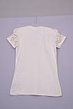Л-224 блуза-гольф для дівчинки з коротким рукавом Кремовий, 152 зріст, фото 2