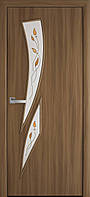 Межкомнатные двери Новый стиль Камея со стеклом сатин и рис.Р1 ольха 3d (600мм)