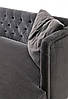 Софа диван-тахта кушетка MeBelle SAREEKA 180 х 80 х 75 см з ґудзиками в спальню, у вітальню, сірий графітовий велюр, фото 2