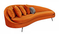 Диван софа тахта без підлокітників MeBelle BOUNTY 203 х 76 х 85 см у спальню, вітальню, помаранчевий велюр