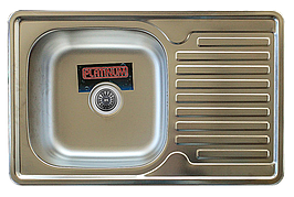 Кухонна мийка Platinum 7850 (780х500) прямокутна, ліва/права з нержавіючої сталі