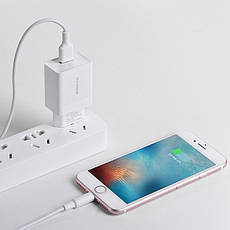 Зарядний пристрій (швидка зарядка) для телефону Borofone BA17A Centrino Quick Charge 3.0 Білий, фото 4