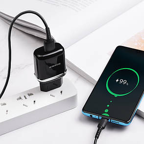 Зарядний пристрій (швидка зарядка) для телефону Borofone BA36A Quick Charge+кабель MicroUSB Чорний, фото 4