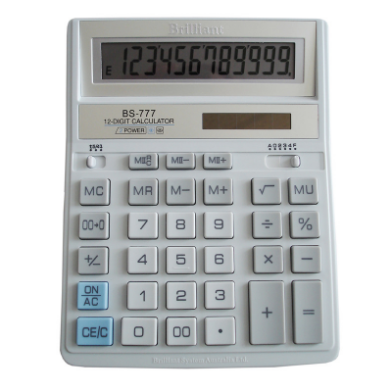 Калькулятор 12 розрядів білий Brilliant