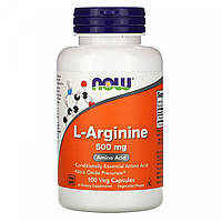 Пищевая добавка в капсулах Now Foods L-Arginine L-Аргинин 500 мг, 100 шт