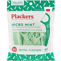 Micro Mint, зубочистки с нитью, мята, Plackers, 90 шт