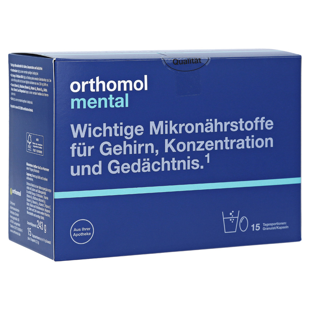 Orthomol Mental, Ортомол Ментал, 15 днів (капсули / порошок)