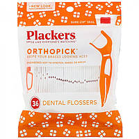 Orthopick, зубочистки с нитью, Plackers, 36 шт