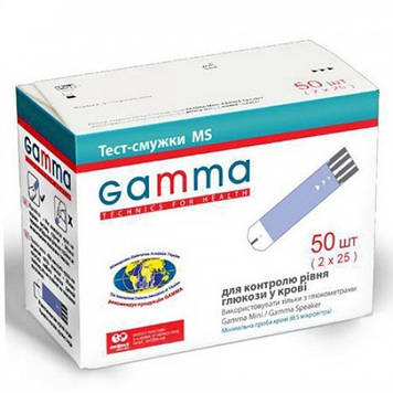 5 паковань-Тест-смужки Гамма Gamma MS, 50 шт.,05.05.2023 р.
