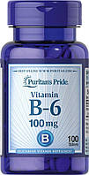 Витамин B-6 (пиридоксин гидрохлорид), Vitamin B-6 (Pyridoxine Hydrochloride), Puritan's Pride, 100 мг, 100