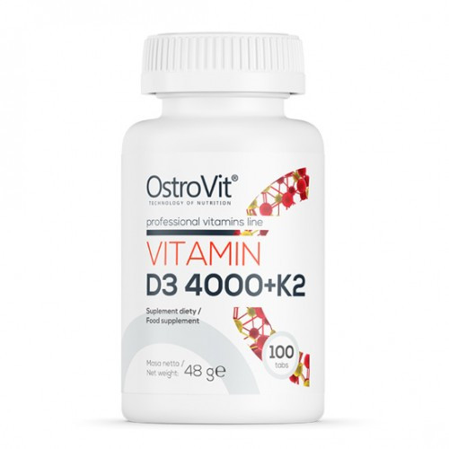 Вітамін Д3 4000 + вітамін К2 OstroVit  (VITAMIN D3 4000 + K2) 100 таблеток