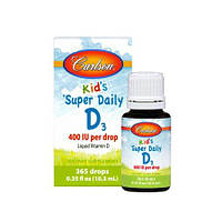 Витамин Д3, Kid's Super Daily D3, Carlson Labs, для детей, 400 МЕ, 10,3 мл