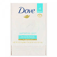Косметическое мыло «Чувствительная кожа», без отдушек, Dove, 4 шт. по 113 г