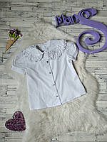 Блузка белая на девочку рост 134 см
