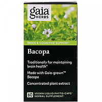 Бакопа, Bacopa, Gaia Herbs, Method, 60 веганских жидких фито-капсул