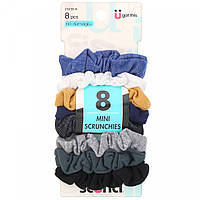 Мини-резинки для волос No Damage, Mini Scrunchies, разные цвета (деним), Scunci, 8 штук