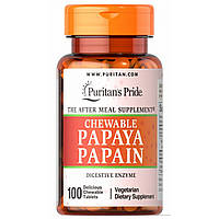 Папайя Папаин, Papaya Papain, Puritan's Pride, 5.7 мг, 100 жевательных
