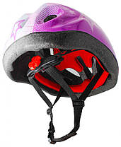 Захисний дитячий шолом із регульованим ремінцем Maraton Discovery (Бузковий зірки), фото 2