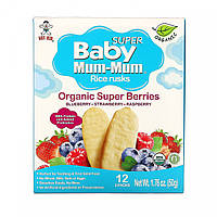 Органические рисовые сухарики, супер-ягоды, Baby Mum-Mum , Organic Rice Rusks, Super Berries, Hot Kid, 12