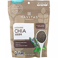 Органические семена чиа, Organic Chia Seeds, Navitas Organics, 227 г