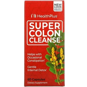 Health Plus Inc., Super Colon Cleanse, засіб для очищення кишечника, 500 мг, 60 капсул