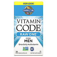 Сырые мультивитамины для мужчин, Raw One for Men, Vitamin Code, Garden of Life, 30 вегетарианских капсул