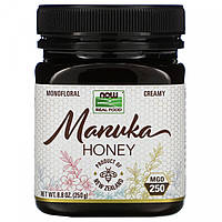 Справжня їжа, Манука мед, Real Food, Manuka Honey, MGO 250, Now Foods, 250 г