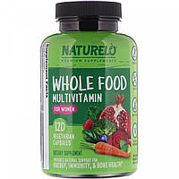 Цельнопищевые мультивитамины для женщин, Whole Food Multivitamin for Women, NATURELO, 120 вегетарианских