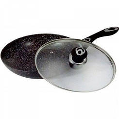 Сковорода з кришкою VISSNER мармурове покриття 28 см Black Колір чорний 7560-28