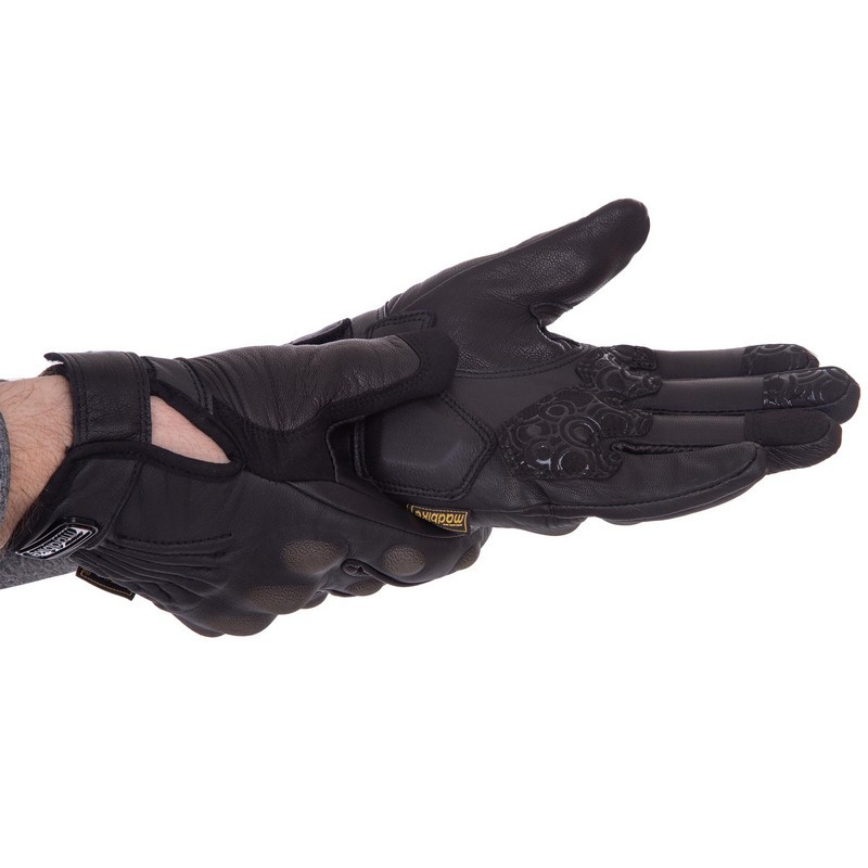 Перчатки для мотоцикла кожаные MADBIKE черные MAD-59, XXL - фото 4 - id-p1371313677