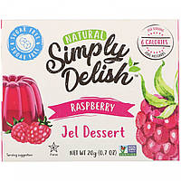 Натуральный десерт с желе, малина, Natural Jel Dessert, Raspberry, Natural Simply Delish, 20 г
