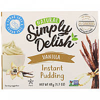 Натуральный растворимый пудинг, ваниль, Natural Instant Pudding, Vanilla, Natural Simply Delish, 48 г