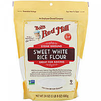 Сладкая белая рисовая мука, Sweet White Rice Flour, Bob's Red Mill, 680 г