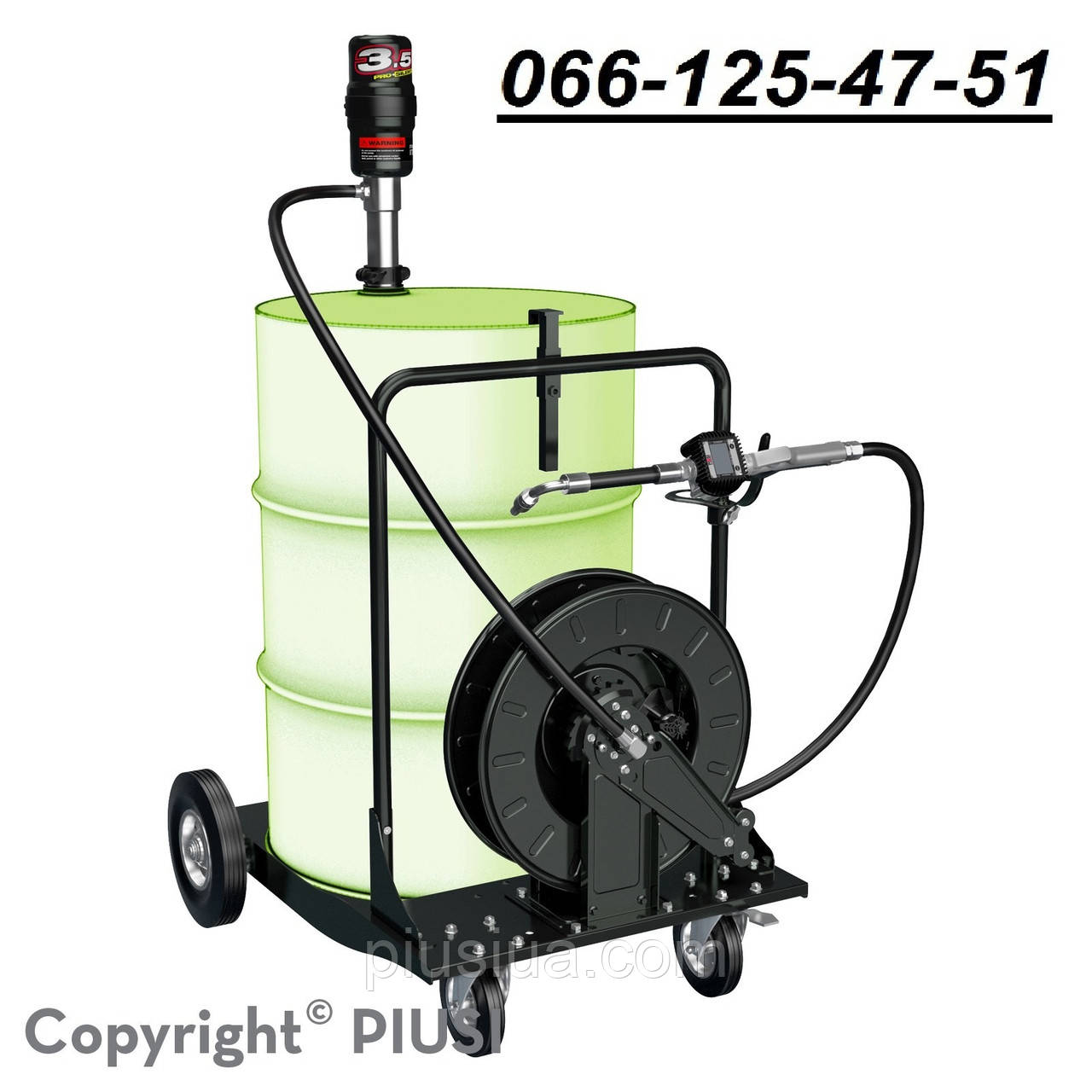 Пересувний бочкової комплект для роздачі масел PIUSI OIL CART KIT 3.5 METER-HR
