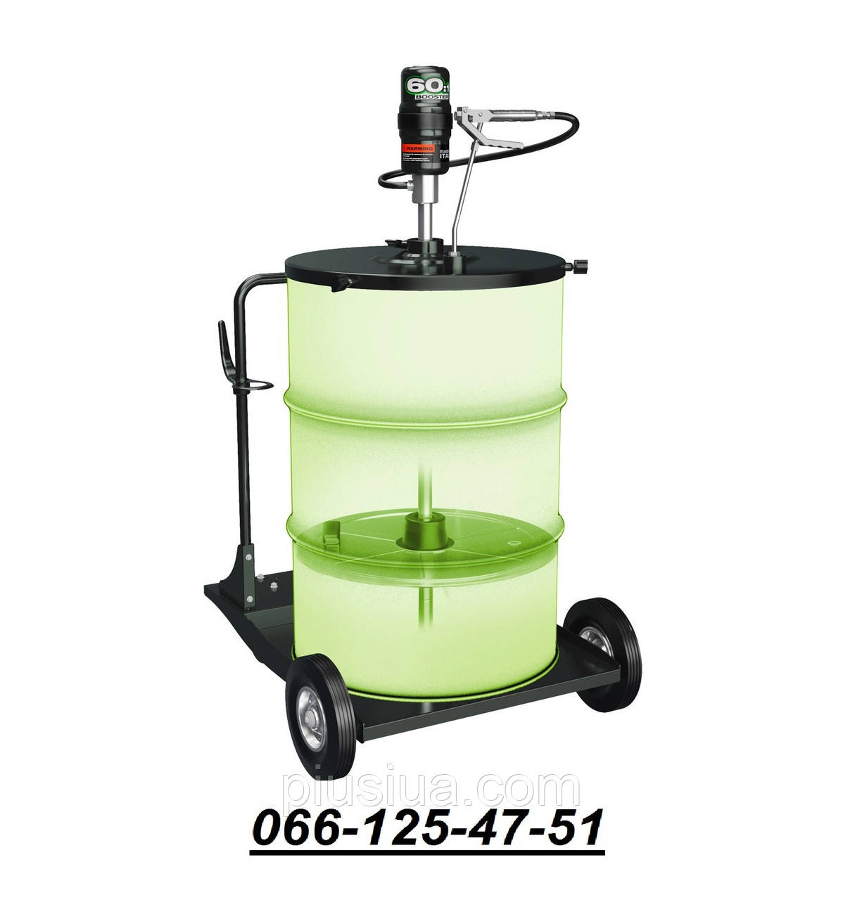 Пересувний пневматичний солидолонагнетатель 60:1 Piusi GREASE CART KIT 60 (для відра 20-60 кг)