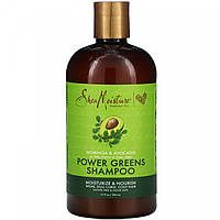 Шампунь Power Greens, моринга и авокадо, Power Greens Shampoo, Moringa & Avocado, SheaMoisture, 384 мл