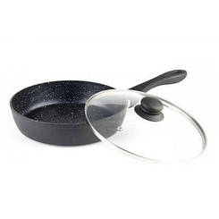Сковорода з кришкою VISSNER з антипригарним мармуровим покриттям 28 см Колір чорний 7562-28