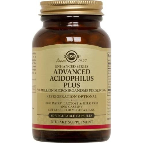 Пробіотики, Advanced Acidophilus Plus, Solgar, 60 капсул