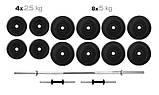 Набір штанга 60 кг гантелі 2 по 26кг розбірна для дому (комплект композитний вагою 60 кг) W_0204, фото 2