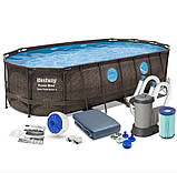 Bestway 56716 каркасний басейн 549 x 274 x 122 см, фільтр-насос, тент, сходи, фото 3