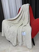 Плед Шарпей у смужку Світло бежевий