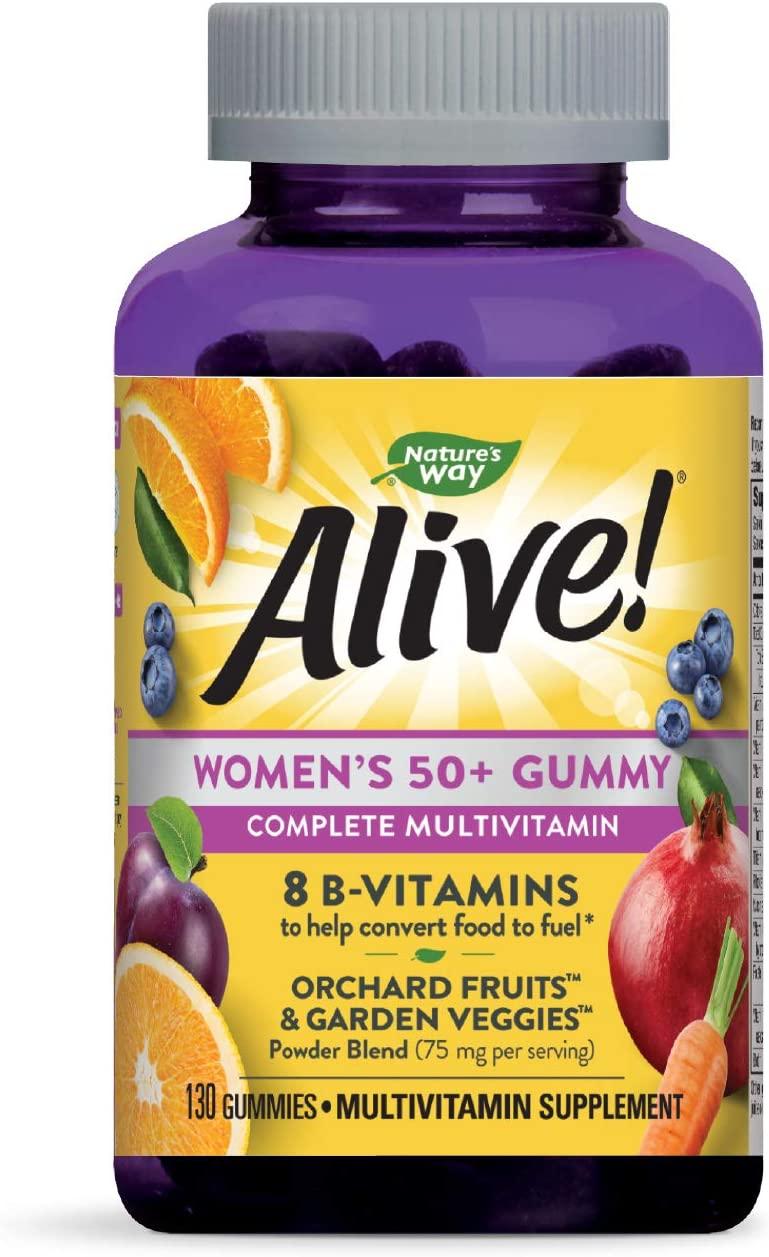 Nature's Way Alive Women's 50+ Gummy Vitamins Mixed Berry смачні вегетаріанські жувальні вітаміни, 130 шт.