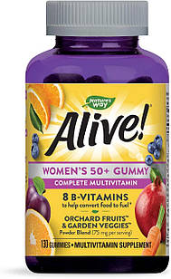 Nature's Way Alive Women's 50+ Gummy Vitamins Mixed Berry смачні вегетаріанські жувальні вітаміни, 130 шт.