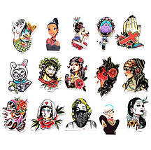 Набір вінілових наклейок стикерів Милі дівчата Стікербомбінг на автотелефон ноутбук стіну 50 шт., фото 2