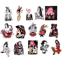 Набір вінілових наклейок стикерів Милі дівчата Стікербомбінг на автотелефон ноутбук стіну 50 шт., фото 4