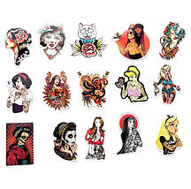 Набір вінілових наклейок стикерів Милі дівчата Стікербомбінг на автотелефон ноутбук стіну 50 шт., фото 3