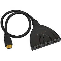 HDMI Switch 3 port: HDMI (3гн. HDMI- 1гн. HDMI) c кабелем 15см., без питания