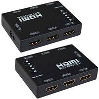 Сплітер HDMI 1x5 (5гн.HDMI - 1гн.HDMI) з пультом MT-Viki, V 1.3